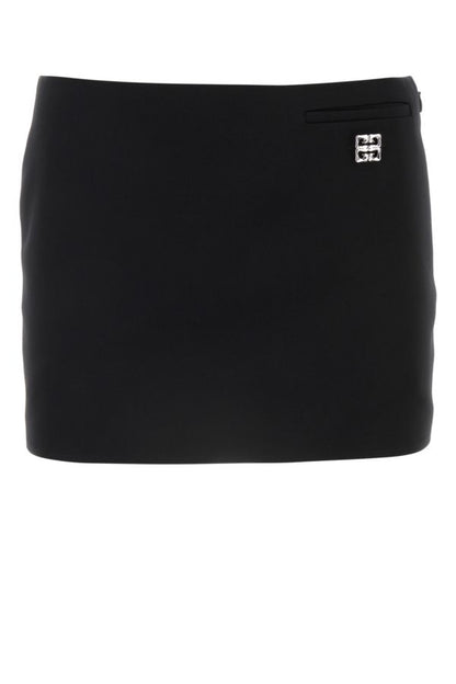 GIVENCHY | Black grain de poudre mii skirt
