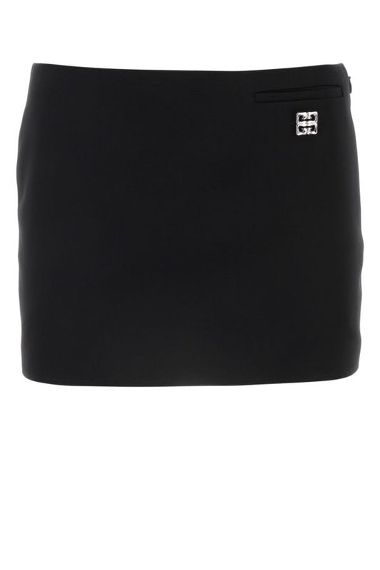 GIVENCHY | Black grain de poudre mii skirt