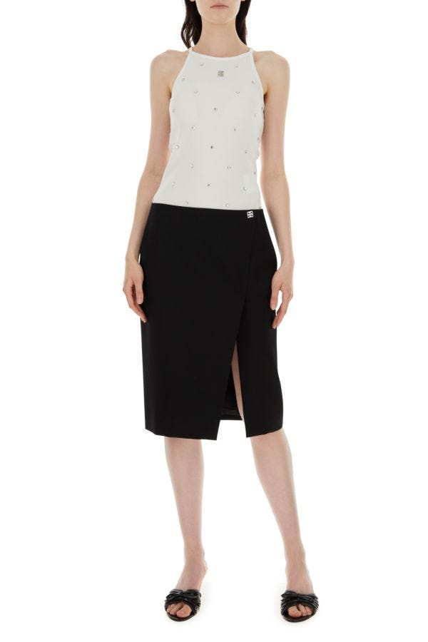 GIVENCHY | White stretch viscose blend tank top