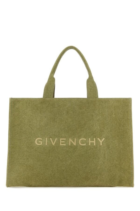GIVENCHY | Khaki canvas Givenchy shopping bag