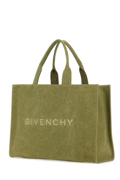 GIVENCHY | Khaki canvas Givenchy shopping bag