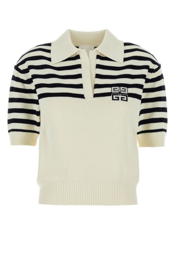 GIVENCHY | Ivory viscose blend polo shirt