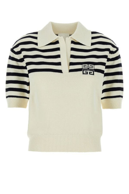 GIVENCHY | Ivory viscose blend polo shirt