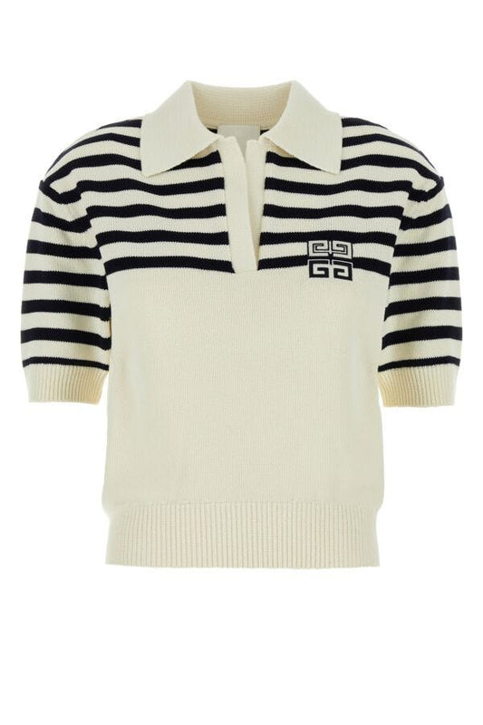 GIVENCHY | Ivory viscose blend polo shirt