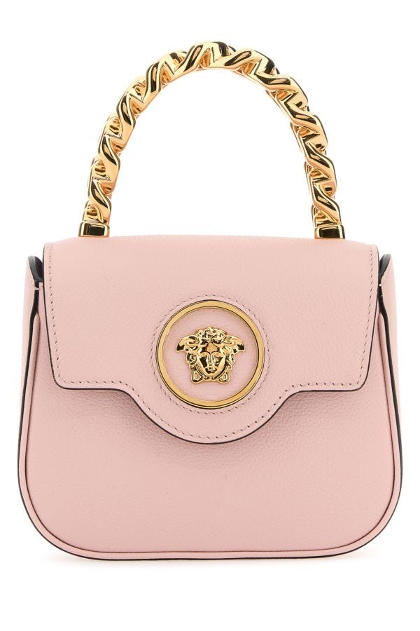 VERSACE | Pastel pink leather mini La Medusa handbag