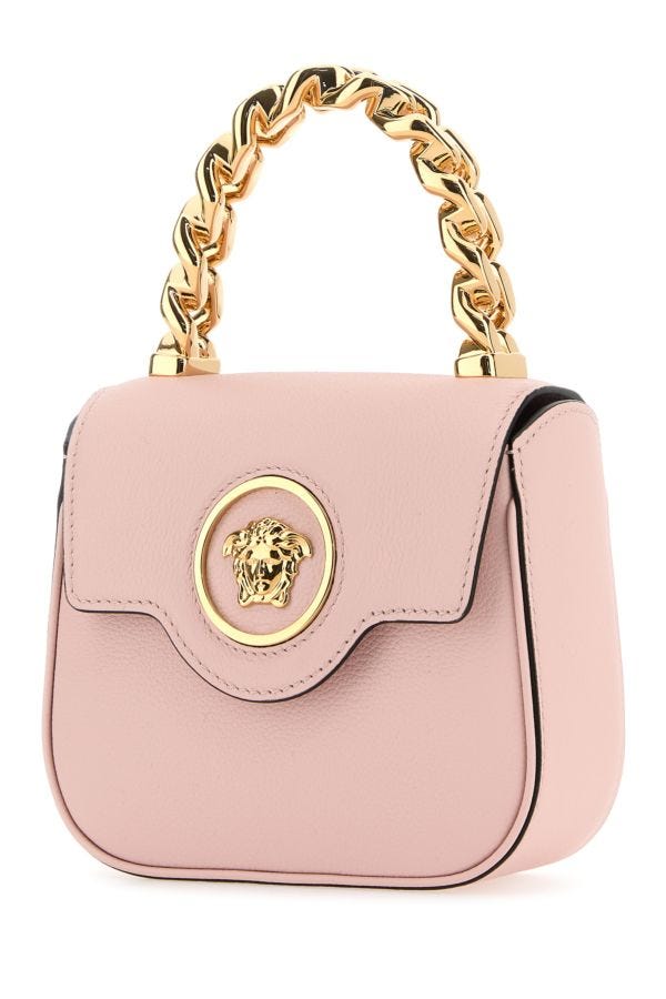 VERSACE | Pastel pink leather mini La Medusa handbag