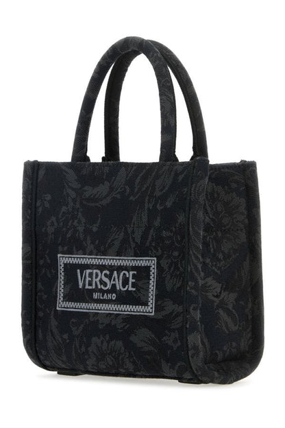 VERSACE | Embroidered canvas mini Athena Barocco shopping bag