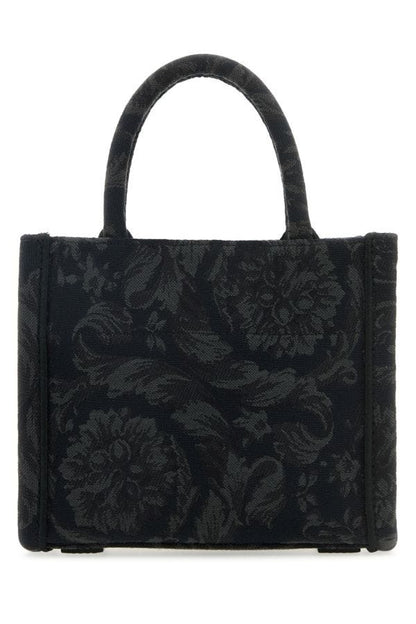 VERSACE | Embroidered canvas mini Athena Barocco shopping bag