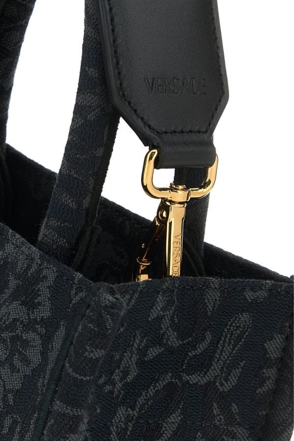 VERSACE | Embroidered canvas mini Athena Barocco shopping bag