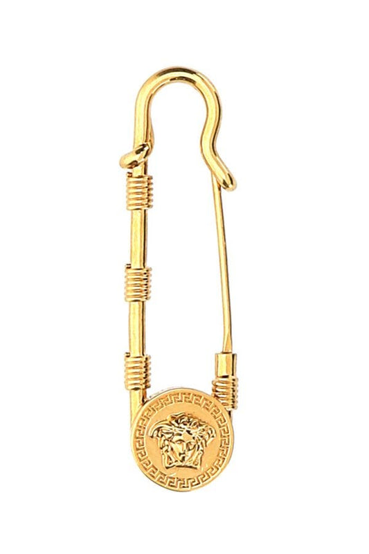 VERSACE | Gold metal Safety Pin brooch