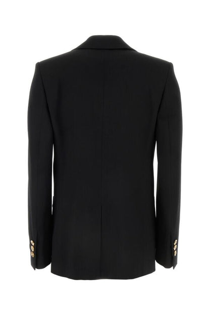 VERSACE | Black stretch wool oversize blazer