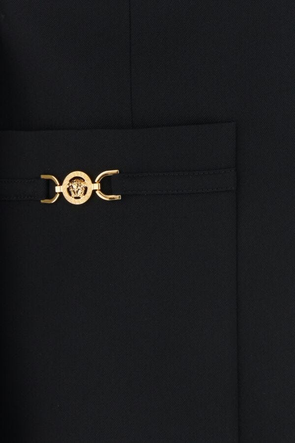 VERSACE | Black stretch wool oversize blazer