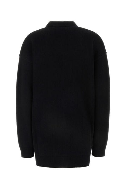 VERSACE | Black wool blend cardigan
