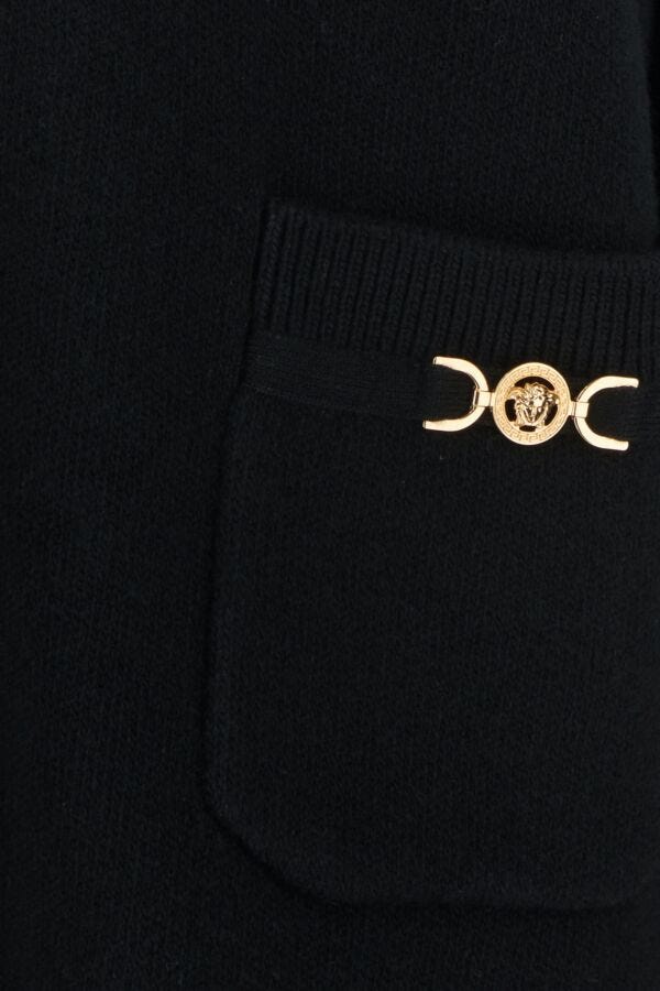 VERSACE | Black wool blend cardigan