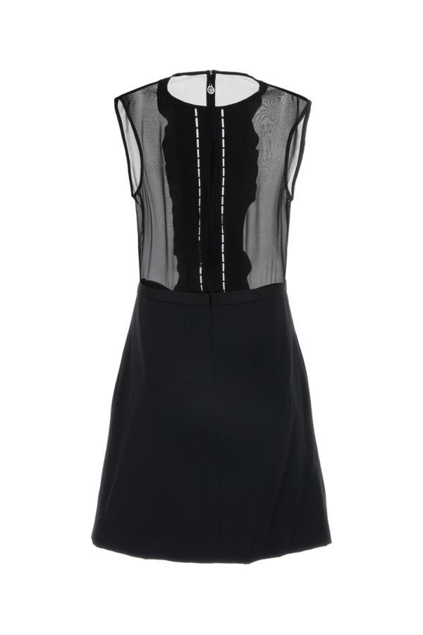 VERSACE | Black georgette mini dress