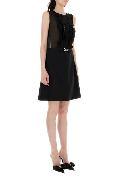 VERSACE | Black georgette mini dress