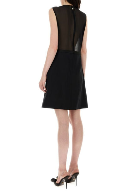VERSACE | Black georgette mini dress