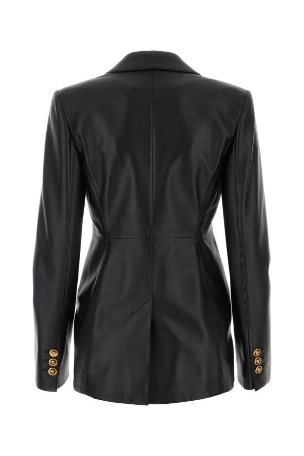 VERSACE | Black leather blazer