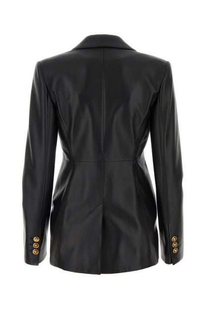 VERSACE | Black leather blazer