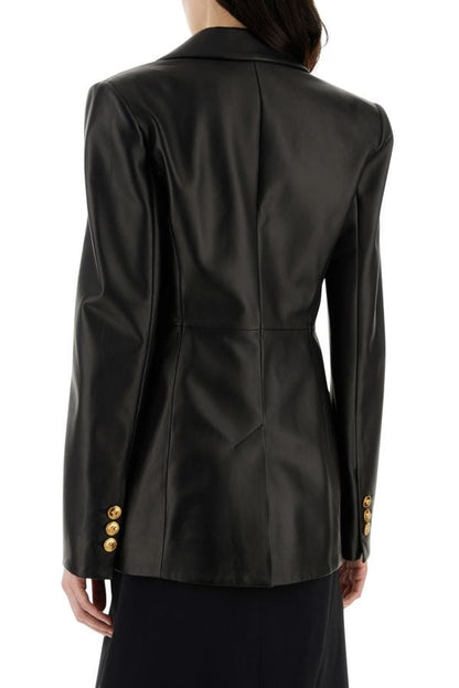 VERSACE | Black leather blazer