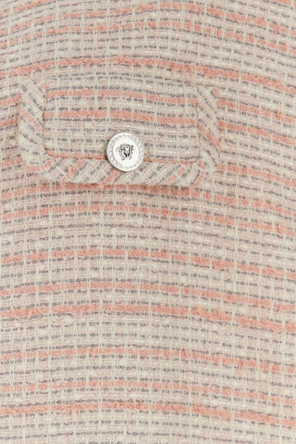 VERSACE | Embroidered tweed oversize vest