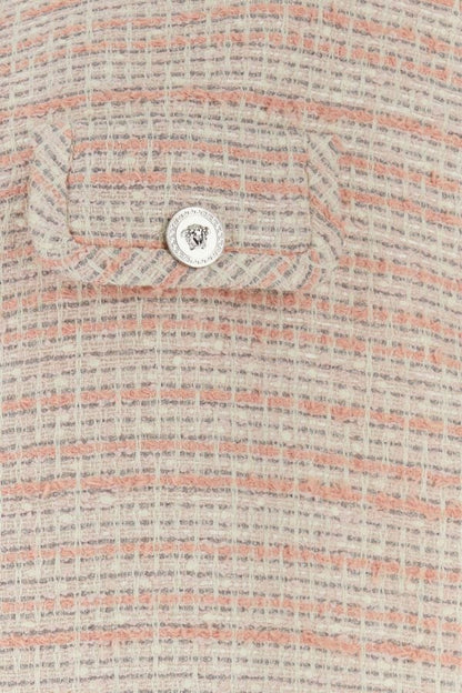 VERSACE | Embroidered tweed oversize vest