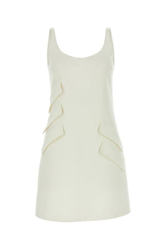 VERSACE | White polyester blend mini dress