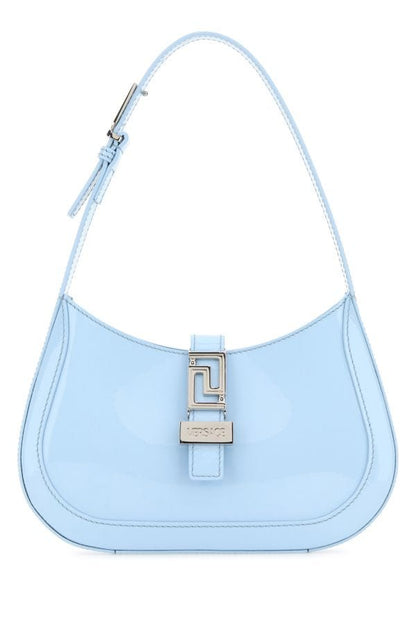 VERSACE | Pastel light-blue leather small Greca Goddess shoulder bag