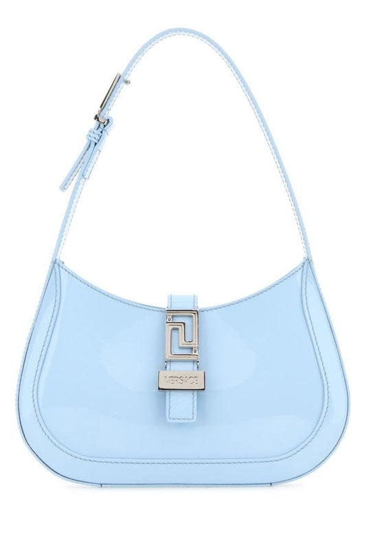 VERSACE | Pastel light-blue leather small Greca Goddess shoulder bag