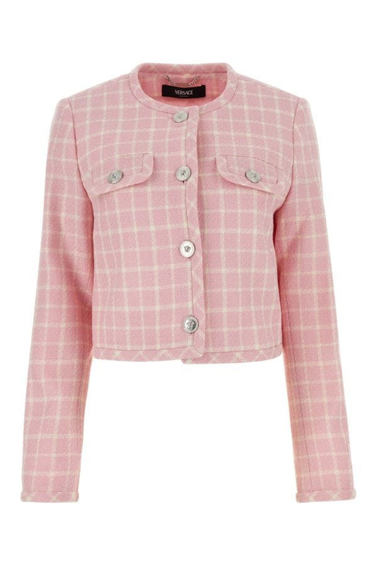 VERSACE | Embroidered tweed blazer