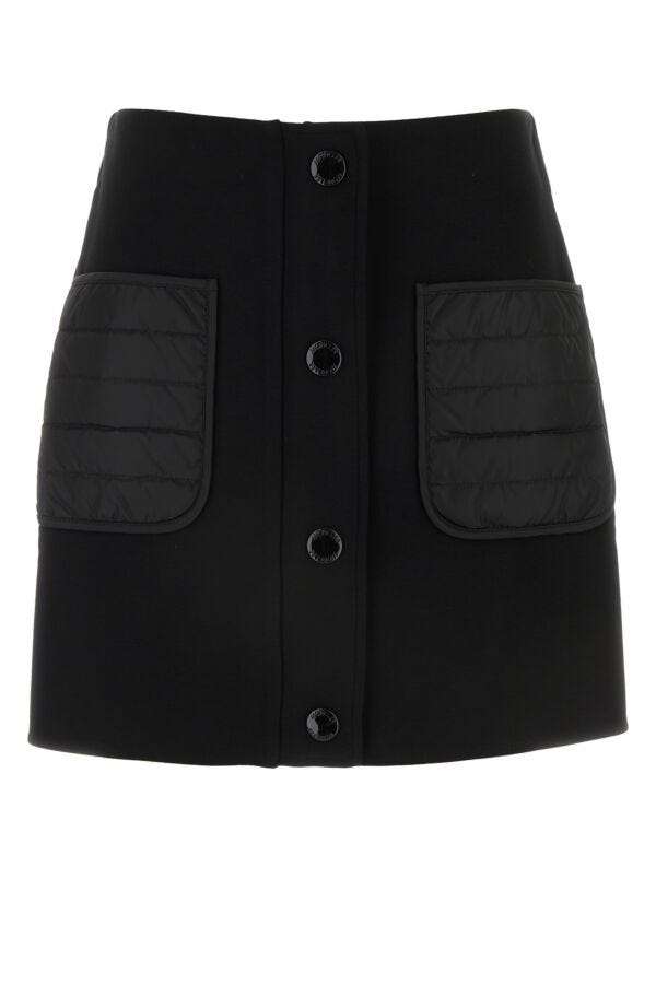 MONCLER | Black stretch viscose blend mini skirt