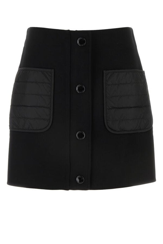 MONCLER | Black stretch viscose blend mini skirt