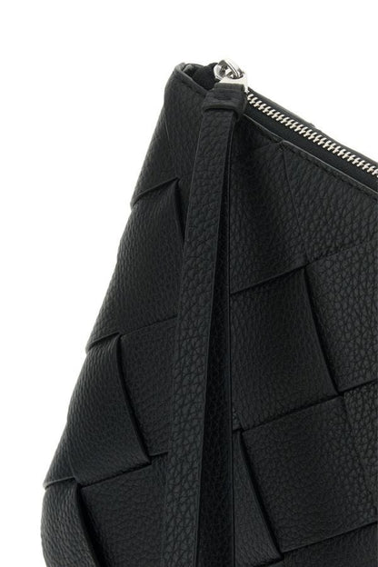 BOTTEGA VENETA | Black leather large Diago clutch