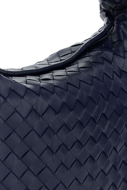 BOTTEGA VENETA | Dark blue leather small Hop shoulder bag