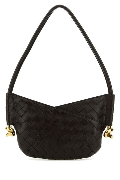 BOTTEGA VENETA | Dark brown nappa leather mini Solstice shoulder bag