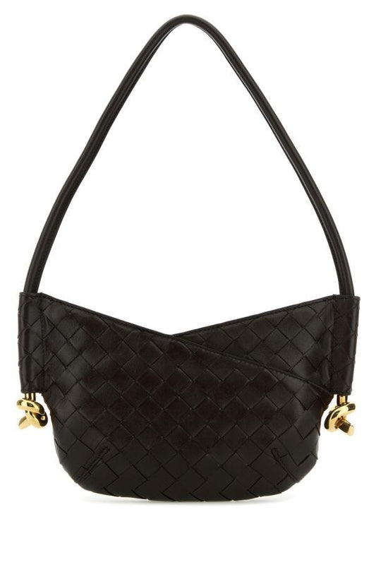 BOTTEGA VENETA | Dark brown nappa leather mini Solstice shoulder bag