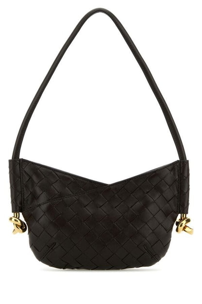 BOTTEGA VENETA | Dark brown nappa leather mini Solstice shoulder bag