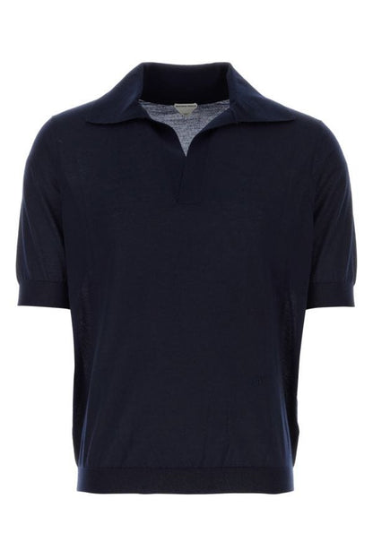 BOTTEGA VENETA | Midnight blue cashmere polo shirt
