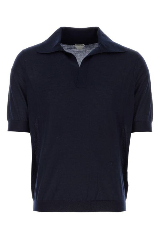 BOTTEGA VENETA | Midnight blue cashmere polo shirt