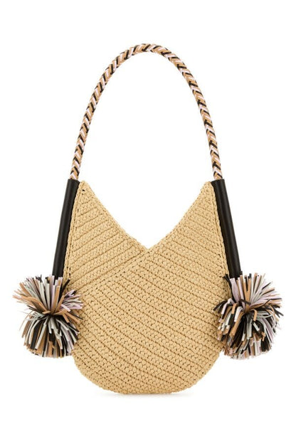 BOTTEGA VENETA | Raffia small Solstice shoulder bag