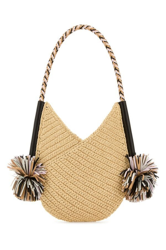 BOTTEGA VENETA | Raffia small Solstice shoulder bag