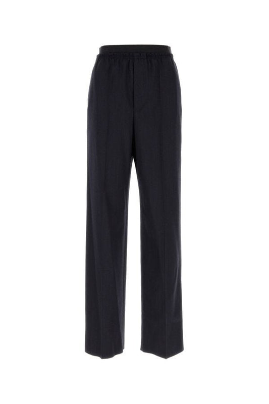 BOTTEGA VENETA | Midnight blue wool wide-leg pant