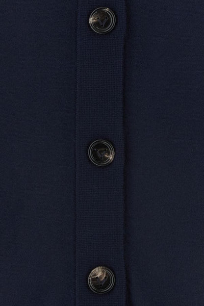 BOTTEGA VENETA | Navy blue stretch linen blend cardigan