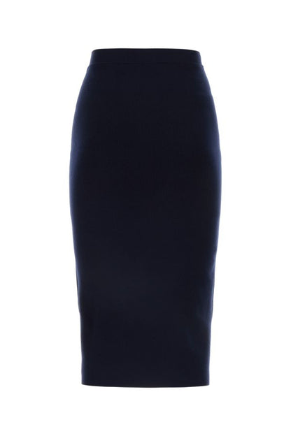 BOTTEGA VENETA | Dark blue cashmere blend skirt