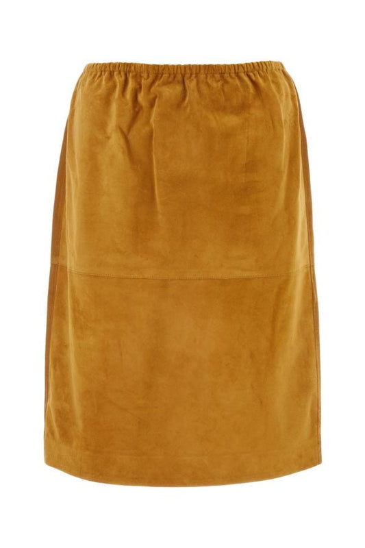 BOTTEGA VENETA | Camel suede skirt