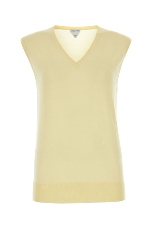 BOTTEGA VENETA | Pastel yellow cotton blend vest