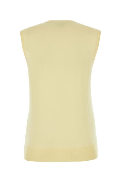 BOTTEGA VENETA | Pastel yellow cotton blend vest