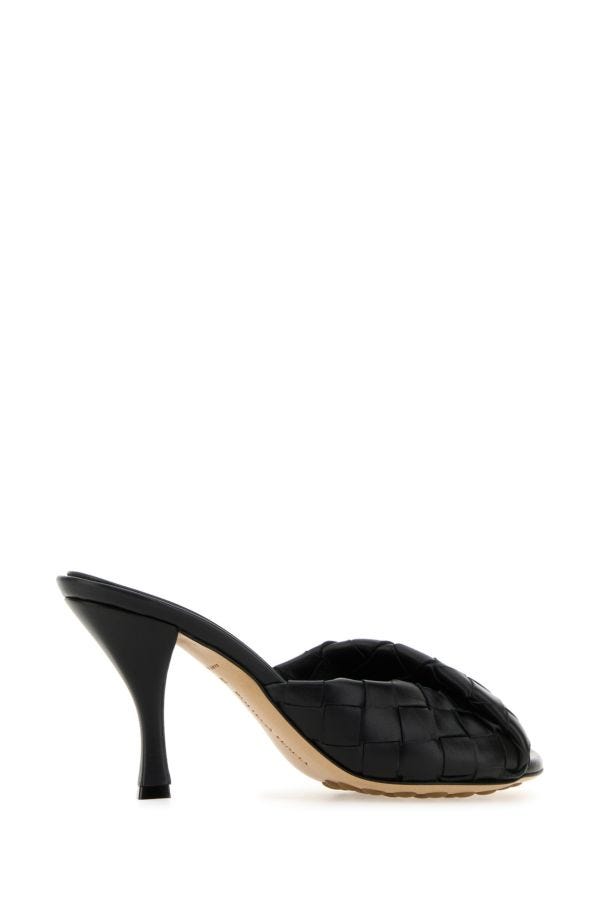 BOTTEGA VENETA | Black leather Blink mules