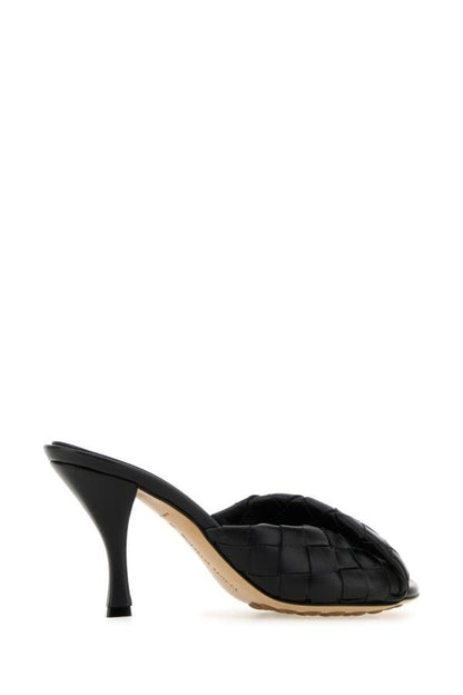 BOTTEGA VENETA | Black leather Blink mules