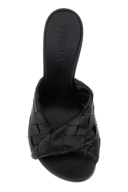 BOTTEGA VENETA | Black leather Blink mules